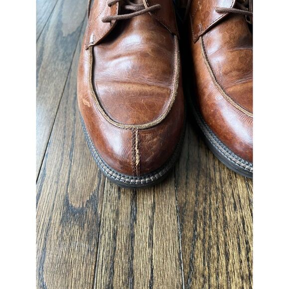 Johnston Murphy Passport Oxford Mens 10.5 M Brown Leather Lace Up Apron Toe Shoe - Picture 8 of 10